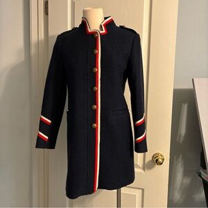Boden Women's Blue Hamilton Tipped Coat Navy 4Petite